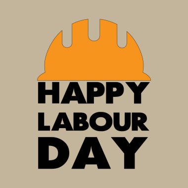 Mutlu İşçi Bayramı tebrik kartı. Vektör çizim.