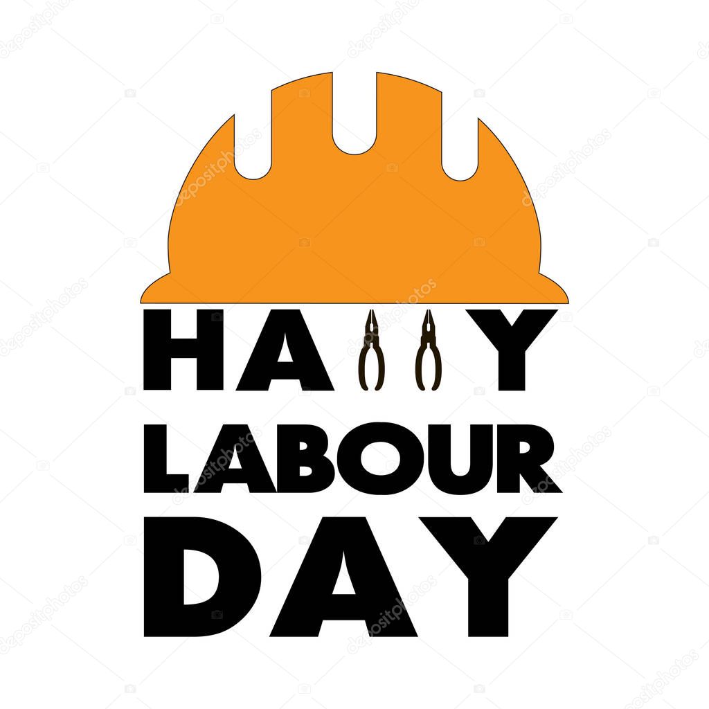 Happy Labour day greeting card. Vector illustration.