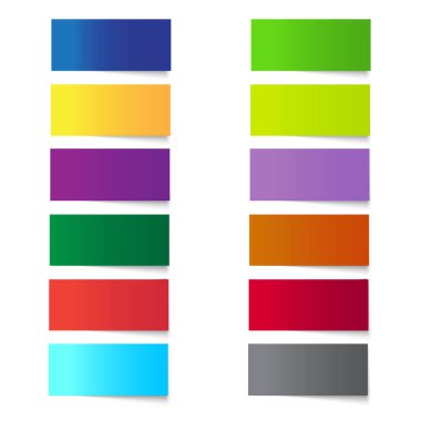 Anımsa için renk kağıt etiketleri kümesi. Vektör.