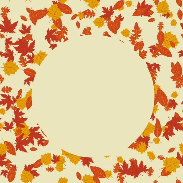 Herfst frame met bladeren. Vector. — Stockvector