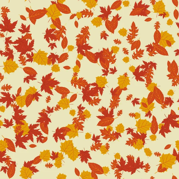 Seamless pattern with autumn leaves. Vector. — Stock Vector