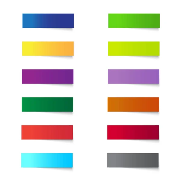 Set kleur papier stickers voor remember. Vector. — Stockvector