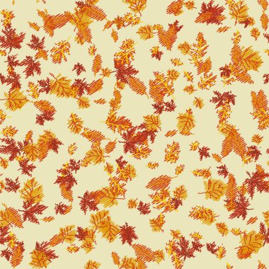 Sonbahar yaprakları ile Seamless modeli. Vektör.