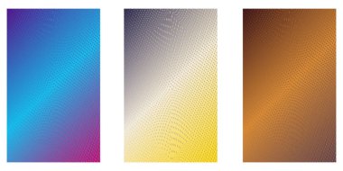 Arka plan. Minimalist kapak tasarım şablonları. Kitaplar, telefonları, albüm, dizüstü bilgisayarlar, raporları, dergi kapakları için düzenler kümesi. Çizgi Noktalı Gradyan etkisi. Geometrik mock-up doku.