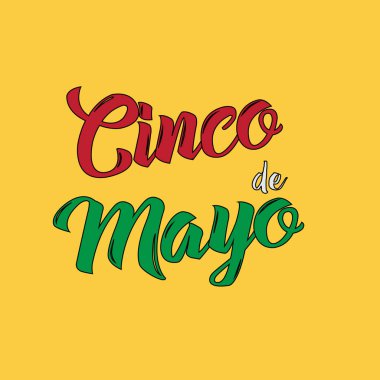 Cinco De Mayo için İllüstrasyon Bayrağı. Vektör
