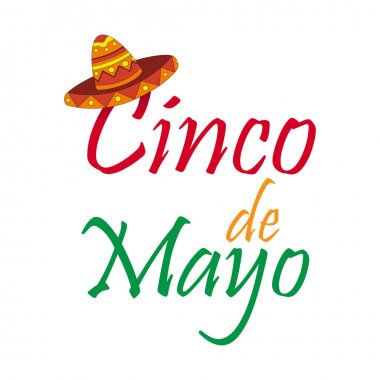 Cinco De Mayo için İllüstrasyon Bayrağı. Vektör