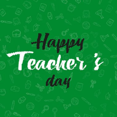 Uluslararası öğretmen günü tatil tebrik kartı. Vektör.