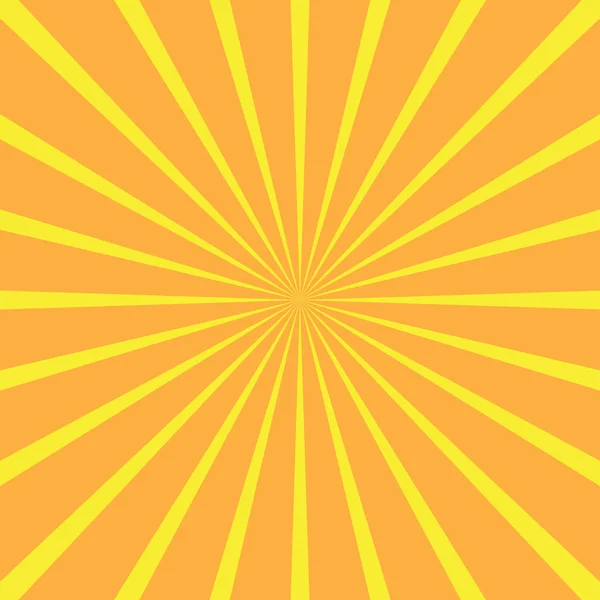 Rayos solares abstractos sobre fondo amarillo. Vector . — Archivo Imágenes Vectoriales