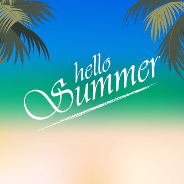 Defocused yaz arka plan tasarımınız için Merhaba. Vektör çizim.