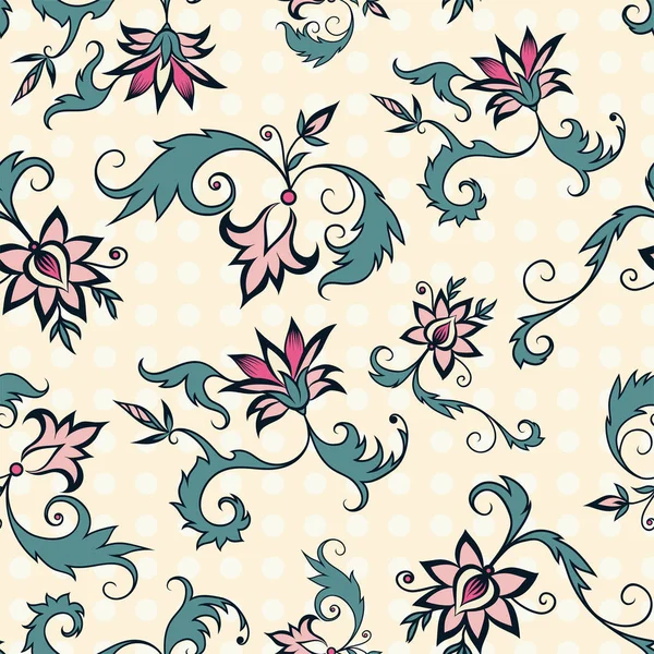 Trendy Seamless Floral Pattern In Vector — Stock Vector