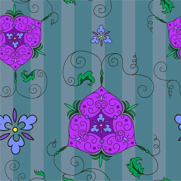 Motif ornement fleur simple dans le style rétro. vecteur illustrati — Image vectorielle