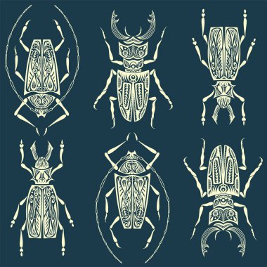 Böcekler doğrusal model - vektör sorunsuz doku veya arka plan 