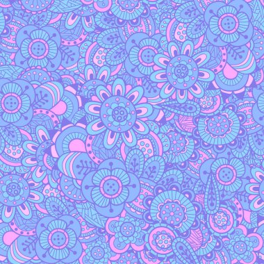 Mor ve pembe basit çiçek deseni