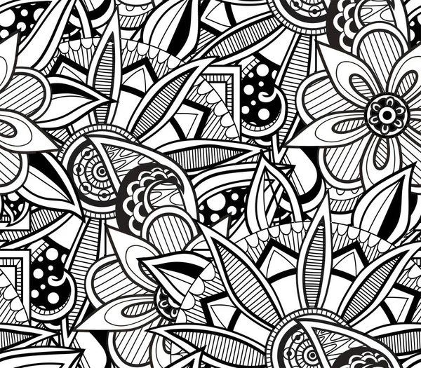 Gráfico preto e branco de flores de girassol — Vetor de Stock