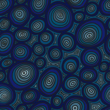 Mavi daireli geometrik desen