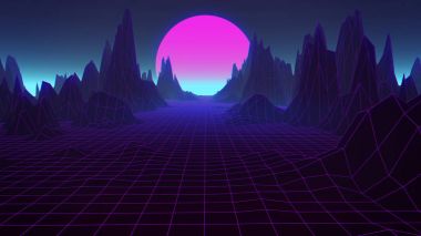 80 li Synthwave ve Retrowave arka plan