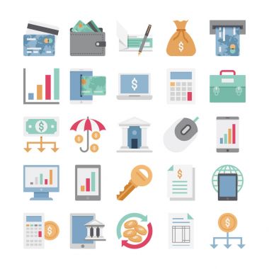 bankacılık ve finans vektör simgeleri