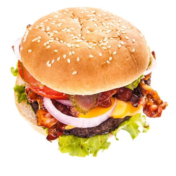 Büyük juicy burger üst — Stok fotoğraf