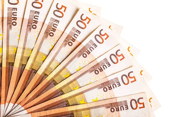 Euro valuta fan geïsoleerd — Stockfoto