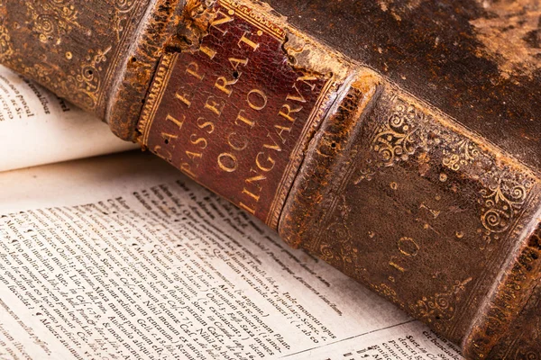 Ancient latin dictionary detail — Stock Photo, Image