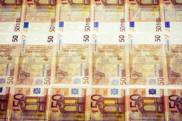 Euro banknotes side by side — Stock Photo, Image