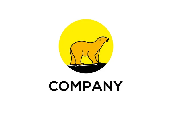 Alkalmas Bármely Iparágban Nap Medve Logo Template Logo — Stock Vector