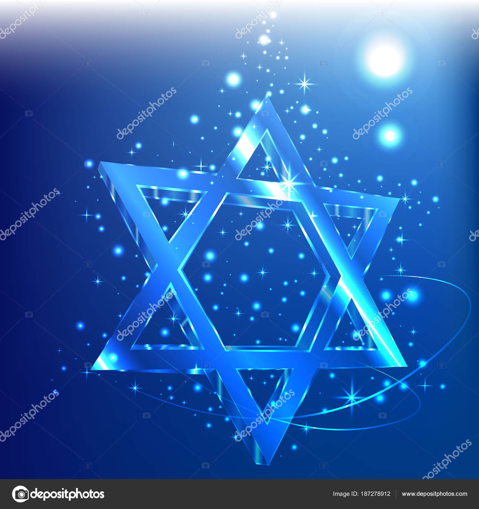 evigt Og så videre Bolt Blue Star David Glas Jødiske Symbol Abstrakt Baggrund Stock-vektor af  ©Pollywa 187278912