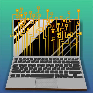 Dizüstü vektör çizim çip