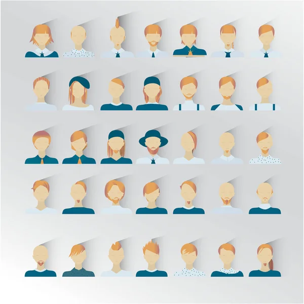 Светлые Волосы Мужчины Лица Человека Социальной Сети Иконки Векторные Иллюстрации — стоковый вектор