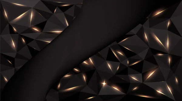 Low poly black dark-grey abstract background — ストックベクタ