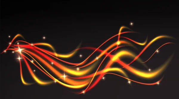 Cachos de chama, com twinkles, brilho luxo abstrato fundo f — Vetor de Stock