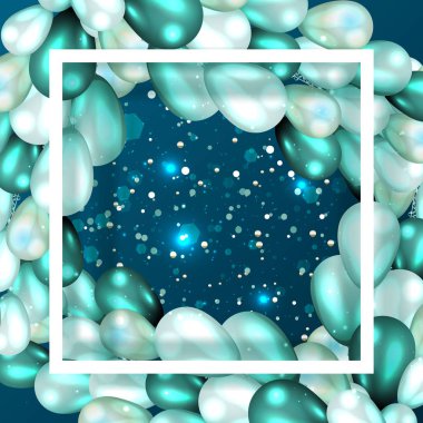 Parlak siyah çerçeveli altın siyah ve gümüş balonlar.