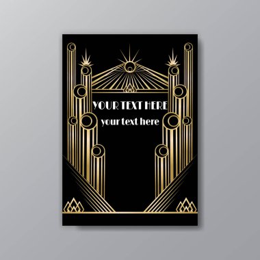 Art deco Greece sütunları sayfa a4 şablonu