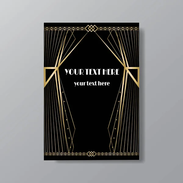 Plantilla de página elegante Art Deco, estilo retro, estrellas y la luz — Vector de stock