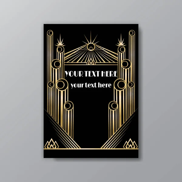 Art deco Greece sütunları sayfa a4 şablonu