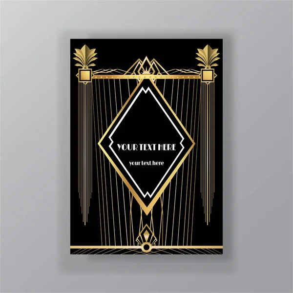 Art Deco sayfa şablonu, ağ için retro biçimi ve zarif yazdır 
