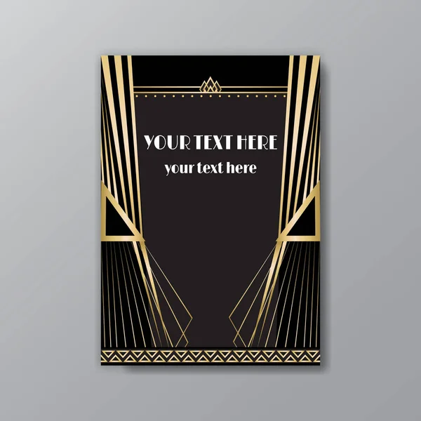 Art Deco elegant sida mall, Gatsby stil för webben och tryck, — Stock vektor