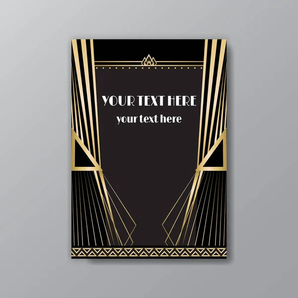 Art Deco zarif sayfa şablonu, ağ ve yazdırma için Gatsby biçimi, 