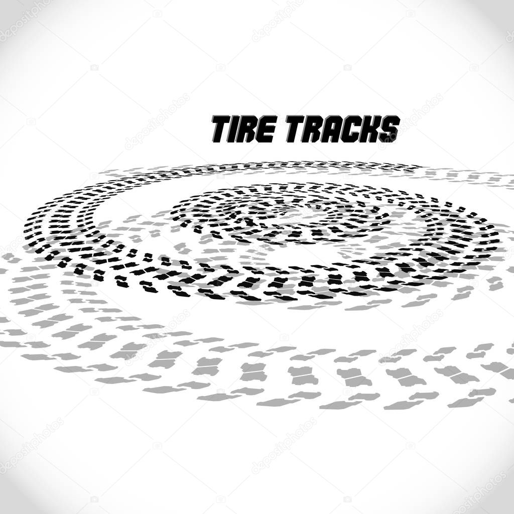 Tire track silhouette print. Speed banner. Vector illustration EPS10.