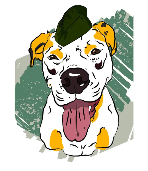 Σκυλί Ένα Καπάκι Κωμικό Αφίσα Για Τις Φεβρουαρίου — Διανυσματικό Αρχείο