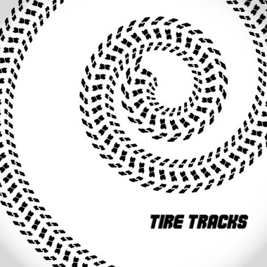 Lastik parça siluet yazdırma. Hız afiş. Bükülmüş sarmal parça. Vektör çizim Eps10.