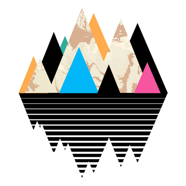 Mountain poster. Art vector print.