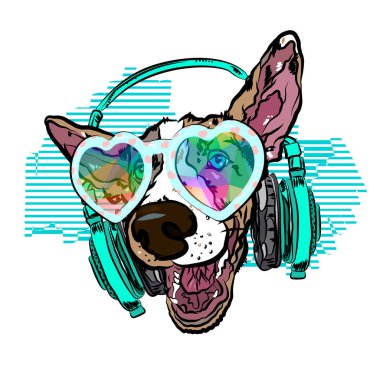 Bir köpek olan bir tişört yazdırın. Namlu şirin Jack Russell'ın. Vektör çizim eps 10.