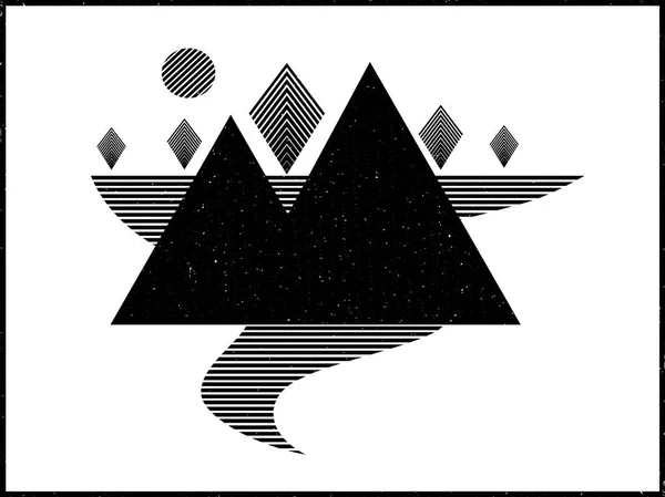 기하학적 삼각형 추상적인 산입니다 개념적 산입니다 디자인 최소한의 요소와 함께입니다 — 스톡 벡터