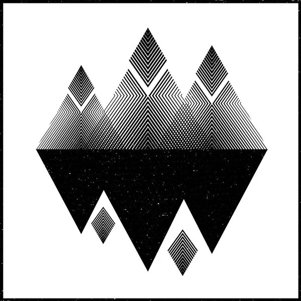 Montañas Abstractas Conceptos Ilustración Vectorial Diseño Gráfico Interior Negro — Vector de stock