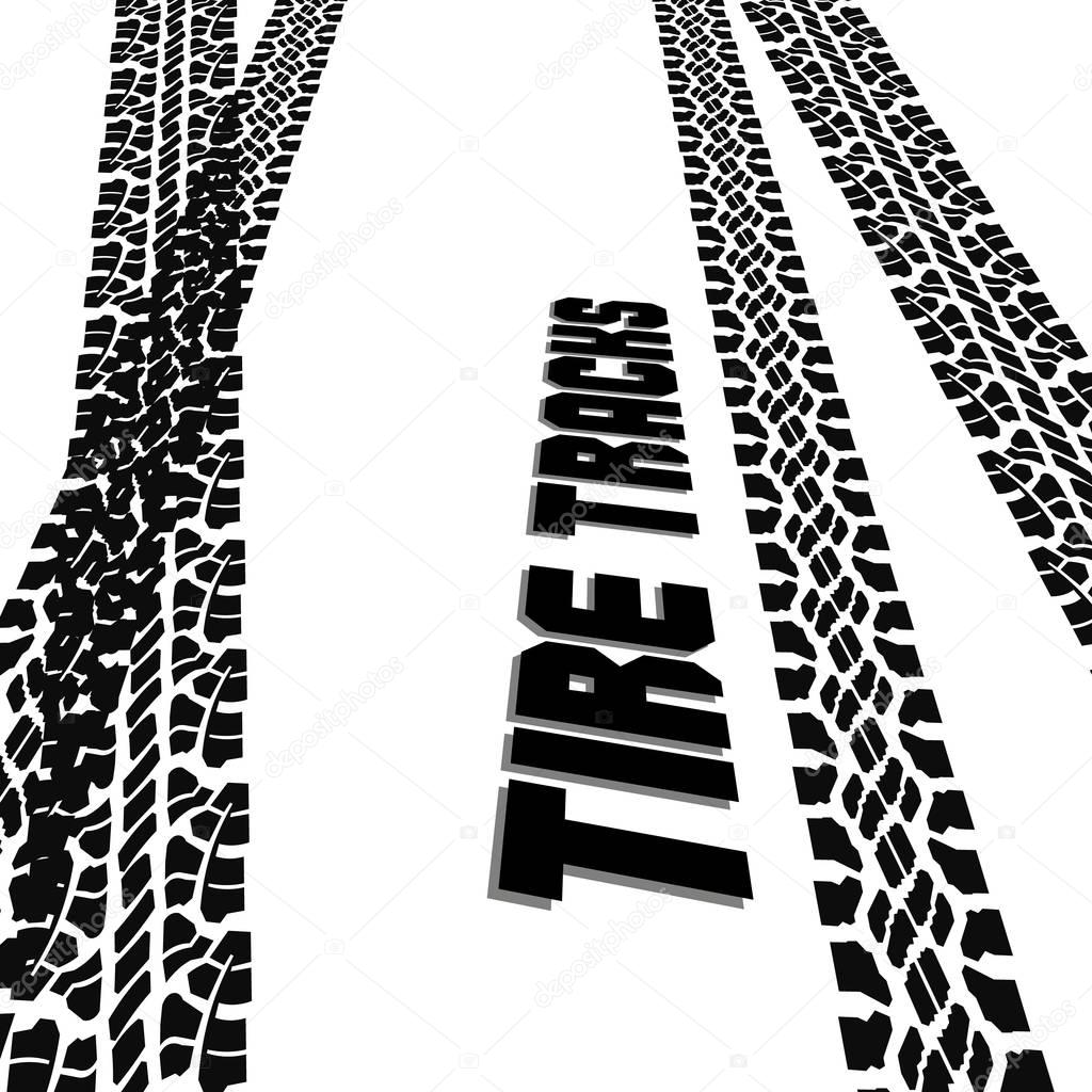 Tire track silhouette banner. Vector illustration EPS10.