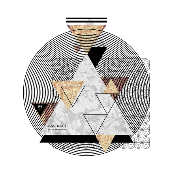 Komposisi Abstrak Dengan Bentuk Geometris Bertekstur Komposisi Marmer Poster Desain - Stok Vektor