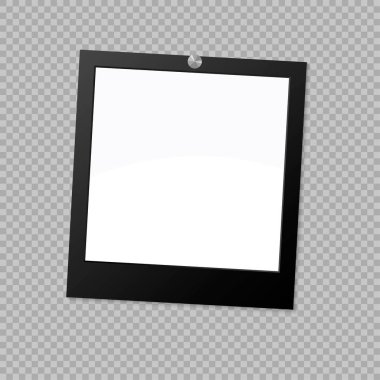 Fotoğraf çerçevesi. Siyah düz kenarlığa şablonu. Vektör çizim Eps 10.