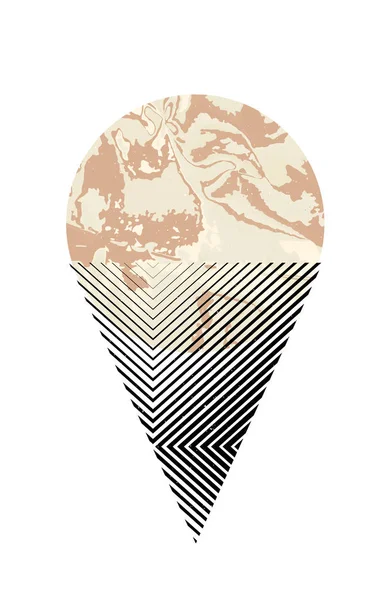 Illustration Minimaliste Abstraite Représentant Une Crème Glacée Dans Une Tasse — Image vectorielle