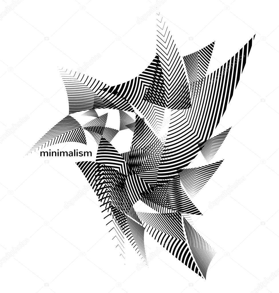 Abstract vector geometric background. Dynamic, vibrant, moving composition of triangles.